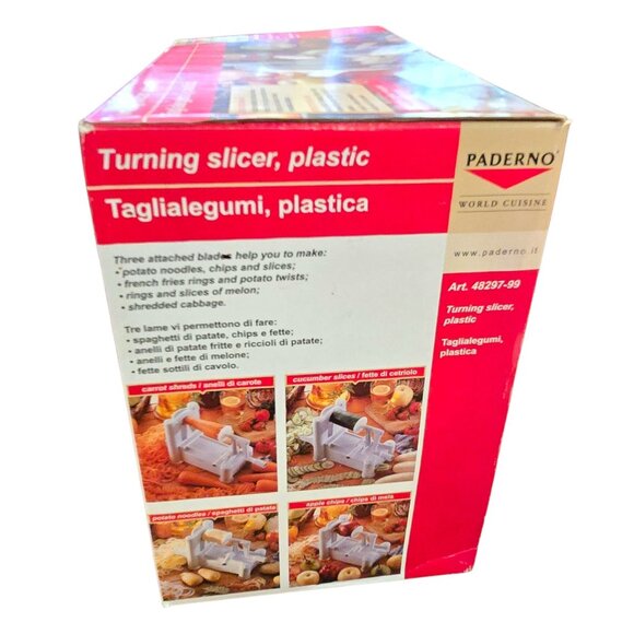 Paderno World Cuisine Vegetable Spiralizer Turning Slicer With Box CM2127 - Picture 5 of 11